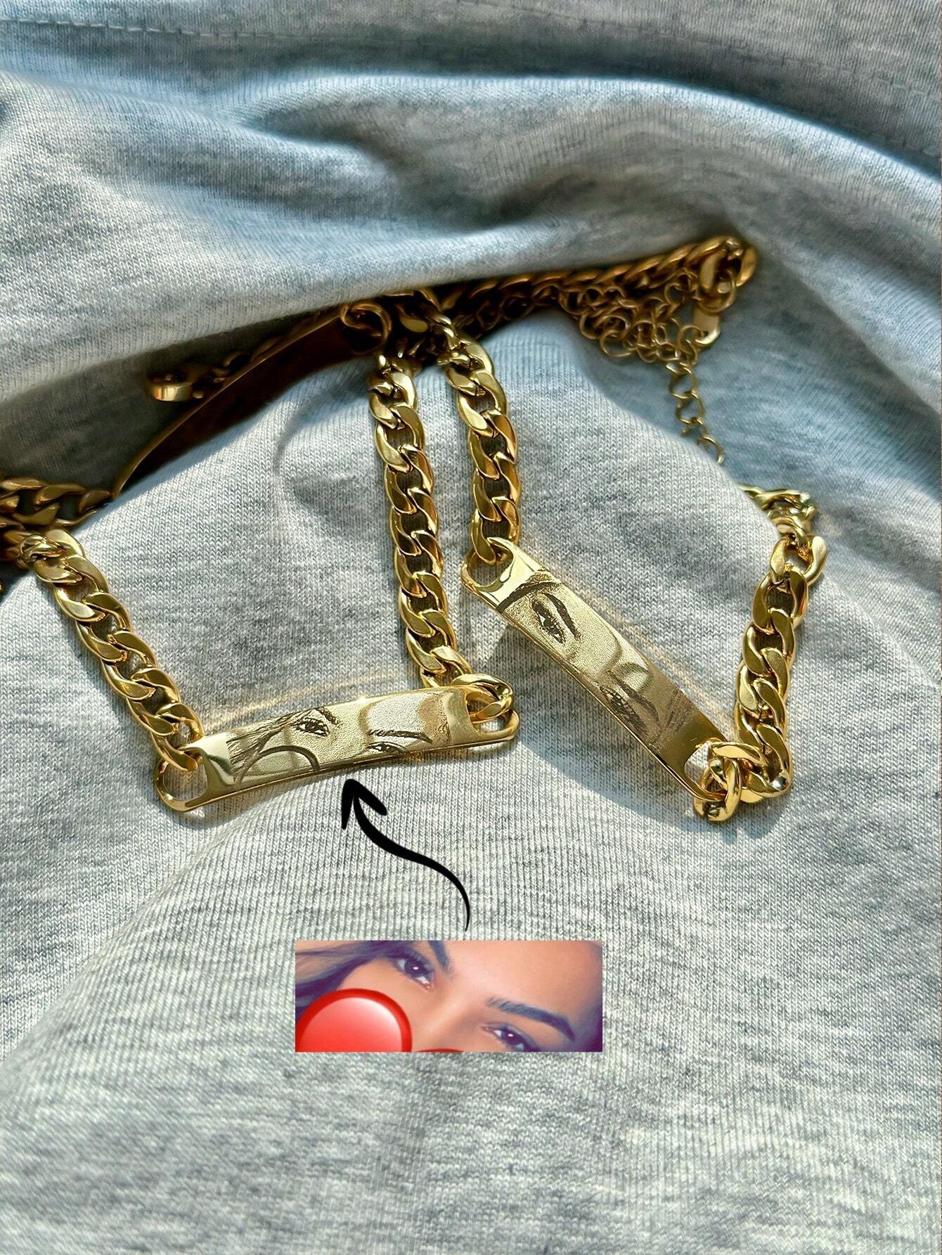 1 pièce Bracelet de couple personnalisé en acier inoxydable