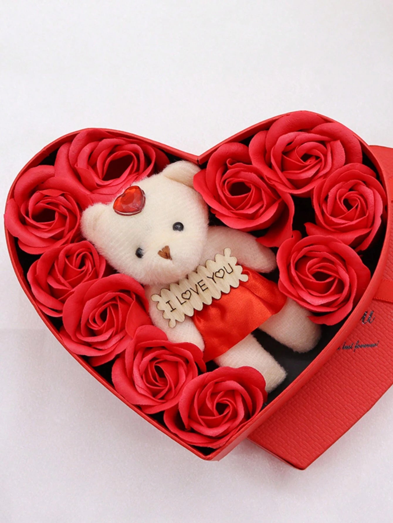 Fleurs artificielles rouges et 1 pièce de fleur de simulation romantique