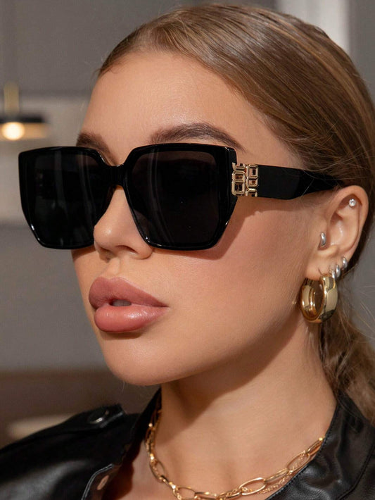 Lunettes de soleil vintage à monture épaisse et carrée pour femmes