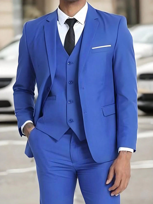 costume homme 4 pièces : veste, pantalon, gilet, cravate - Coupe slim