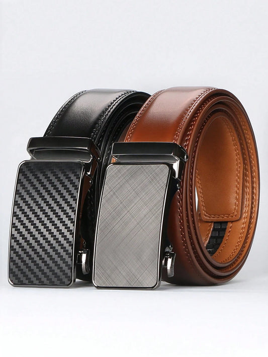 Ceinture en cuir véritable pour hommes, en cuir de vachette, longueur réglable