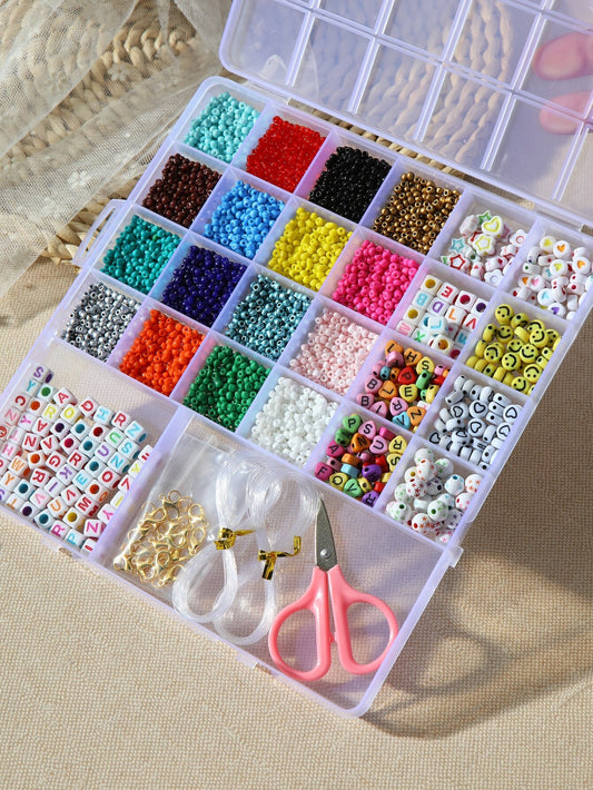 1 boîte Multicolore Des Billes De Verre pour la Fabrication De Bijoux