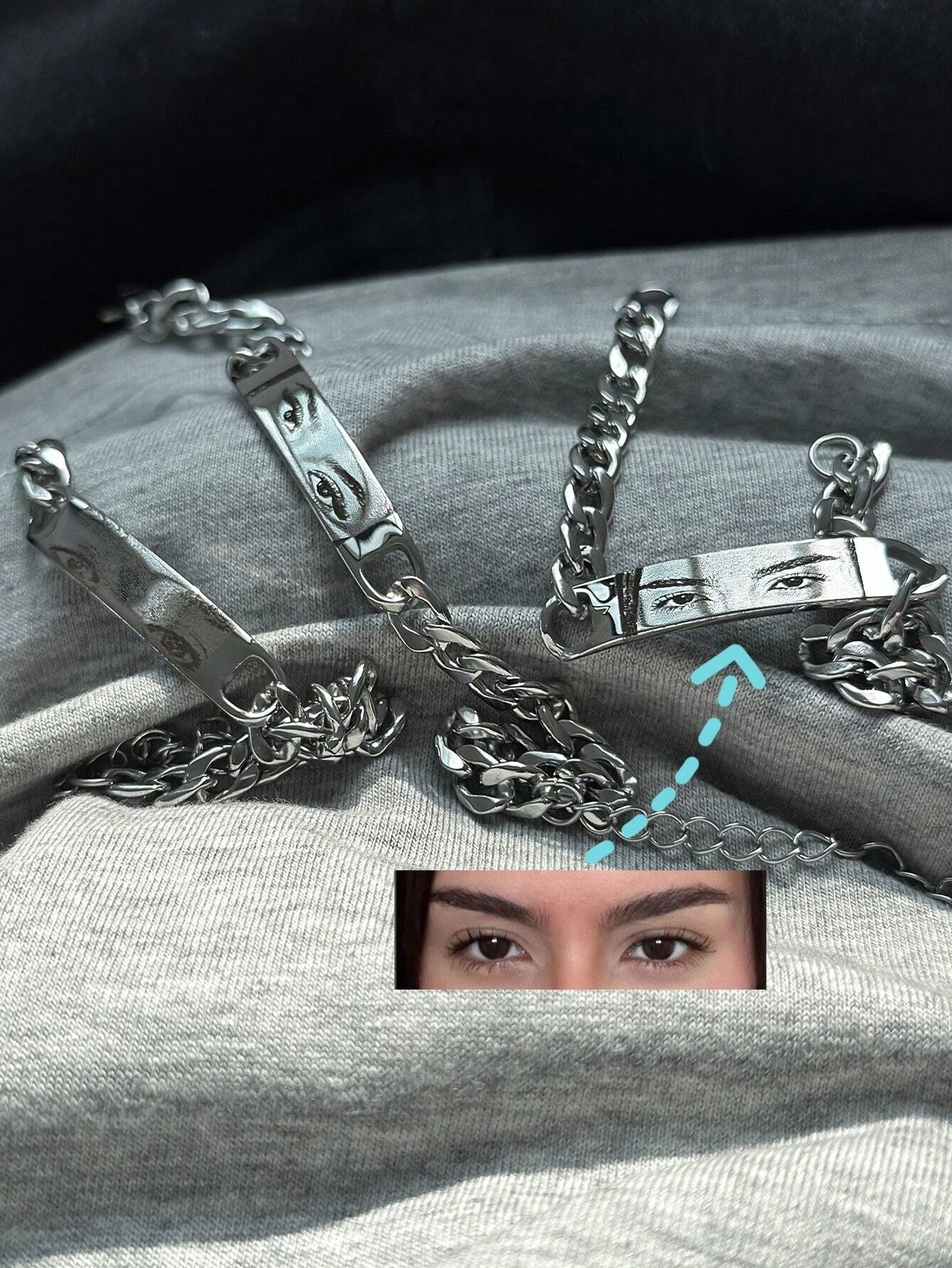 1 pièce Bracelet de couple personnalisé en acier inoxydable