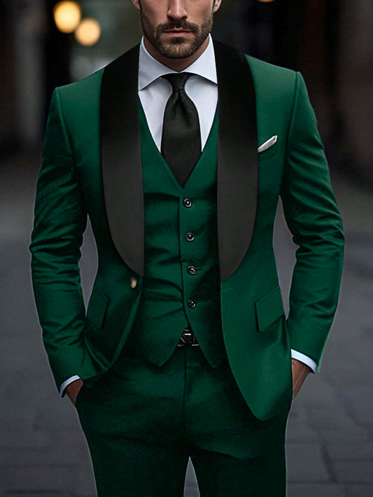 Ensemble de costume d'affaires avec col châle pour homme