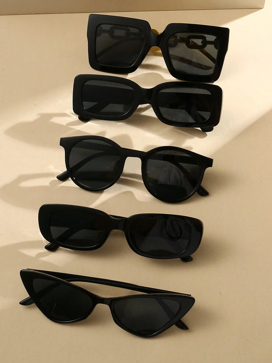 5 paires de lunettes de soleil mode anti-UV pour femmes