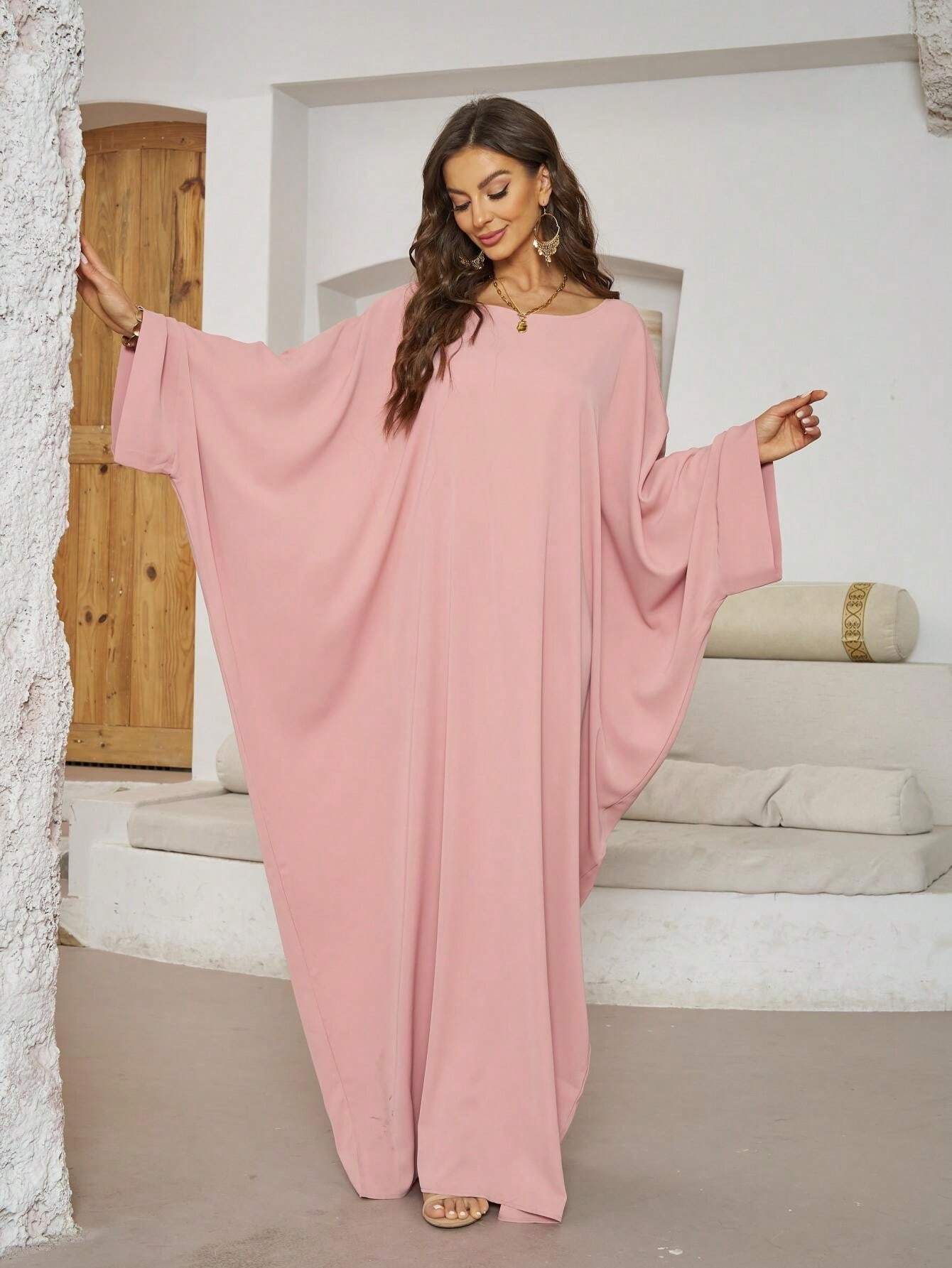 1 pièce Abaya long femme avec foulard assorti