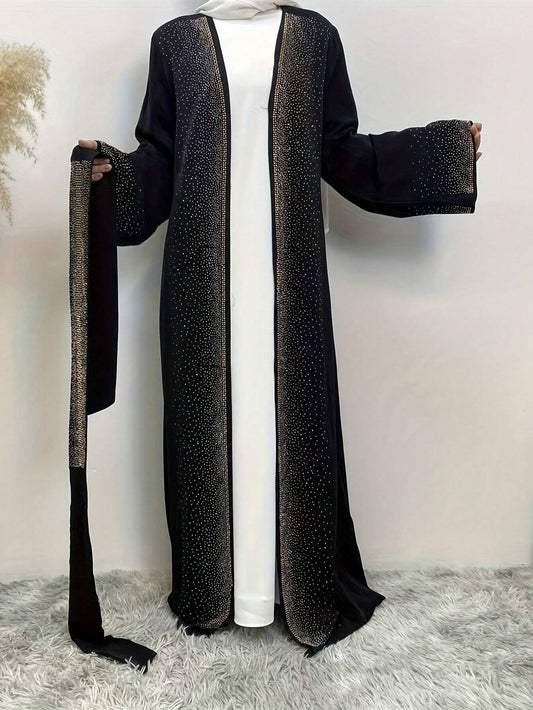 1 pièce Abaya musulmane avec décoration de strass