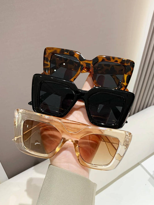 3 paires de lunettes de soleil carrées pour femmes