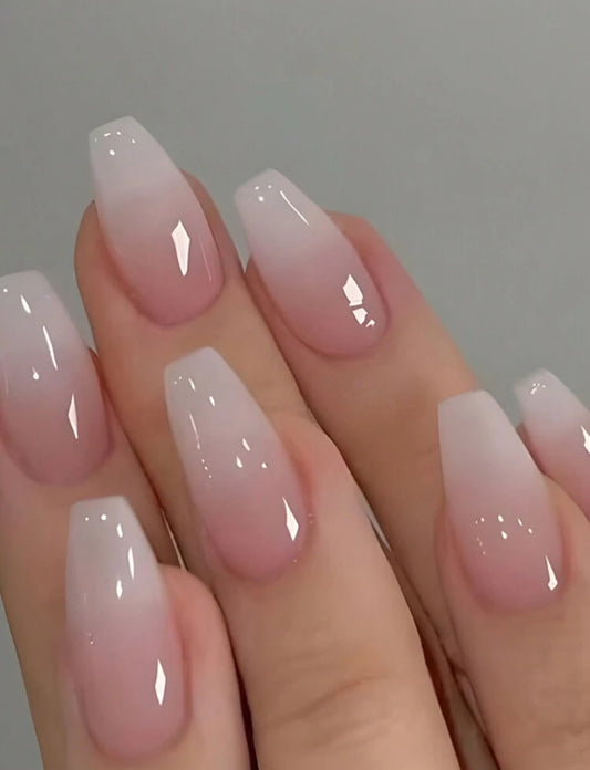 24 pièces Faux ongles longs en forme de cercueil Y2K