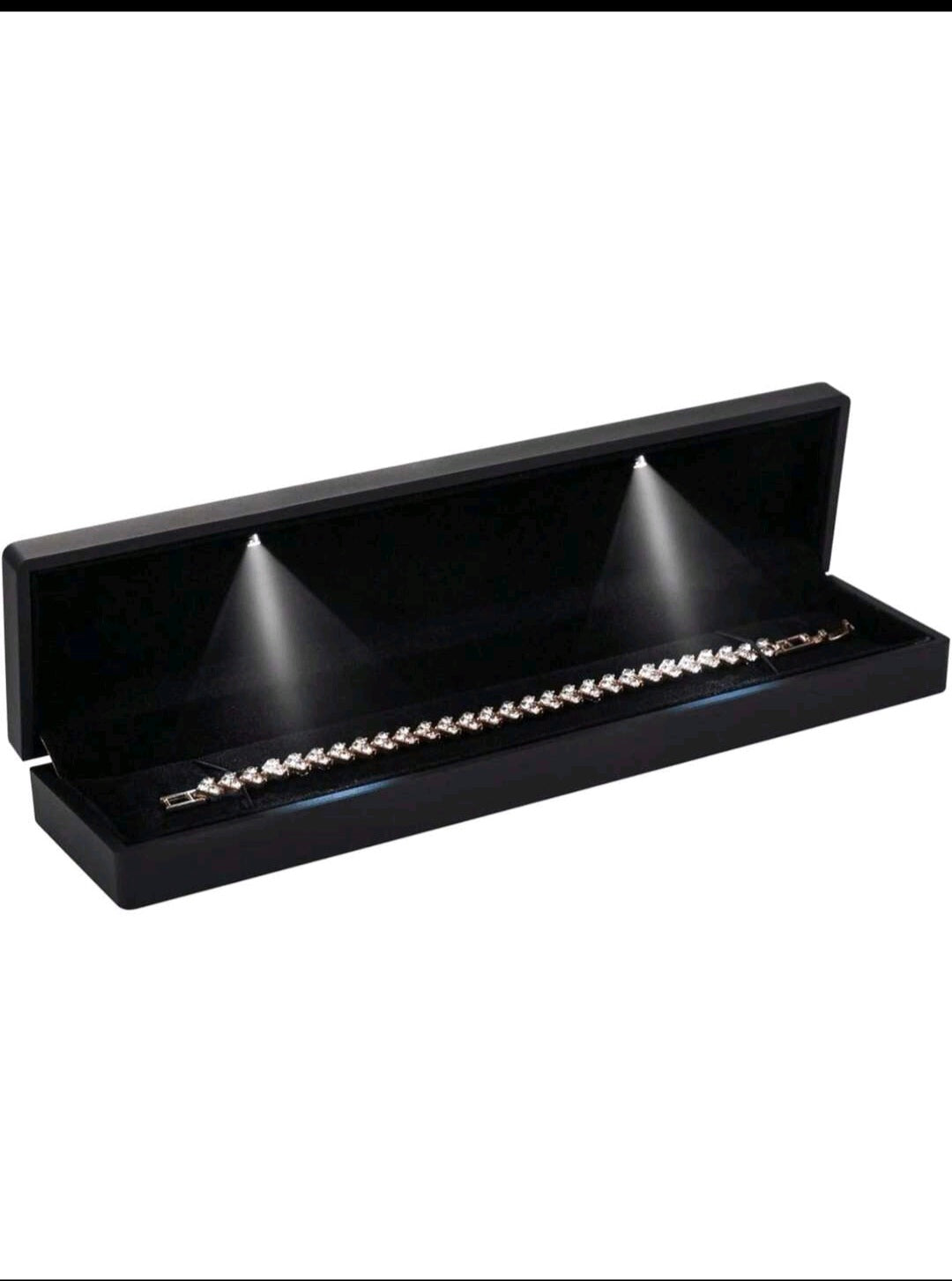 1 pièce / boîte de rangement pour bijoux avec lumière led