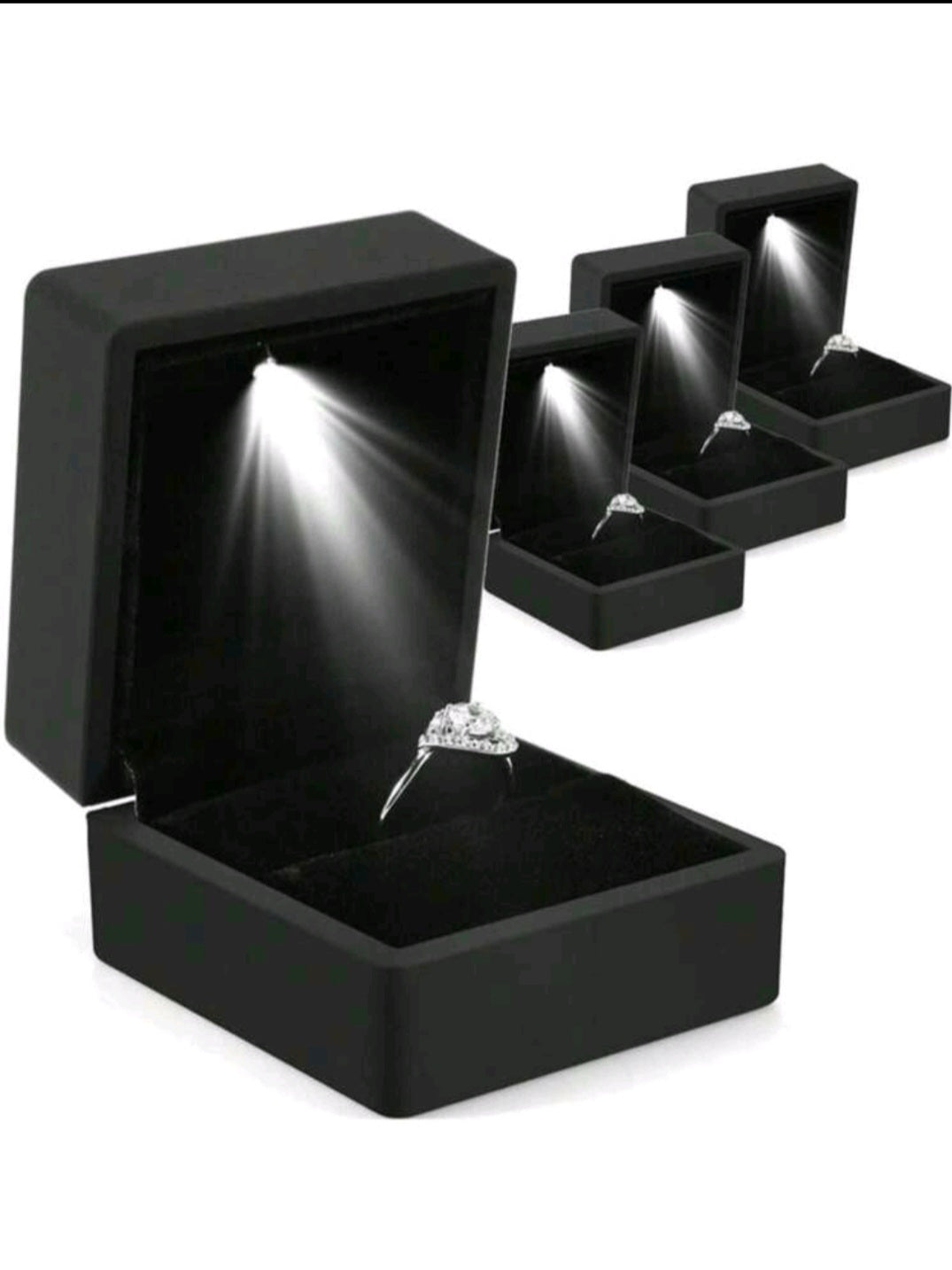 1 pièce / boîte de rangement pour bijoux avec lumière led